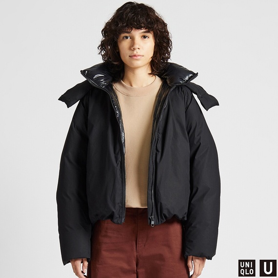 UNIQLO Uユニクロ　ユー　ダウン　パデットショートパーカー　XS ブラック